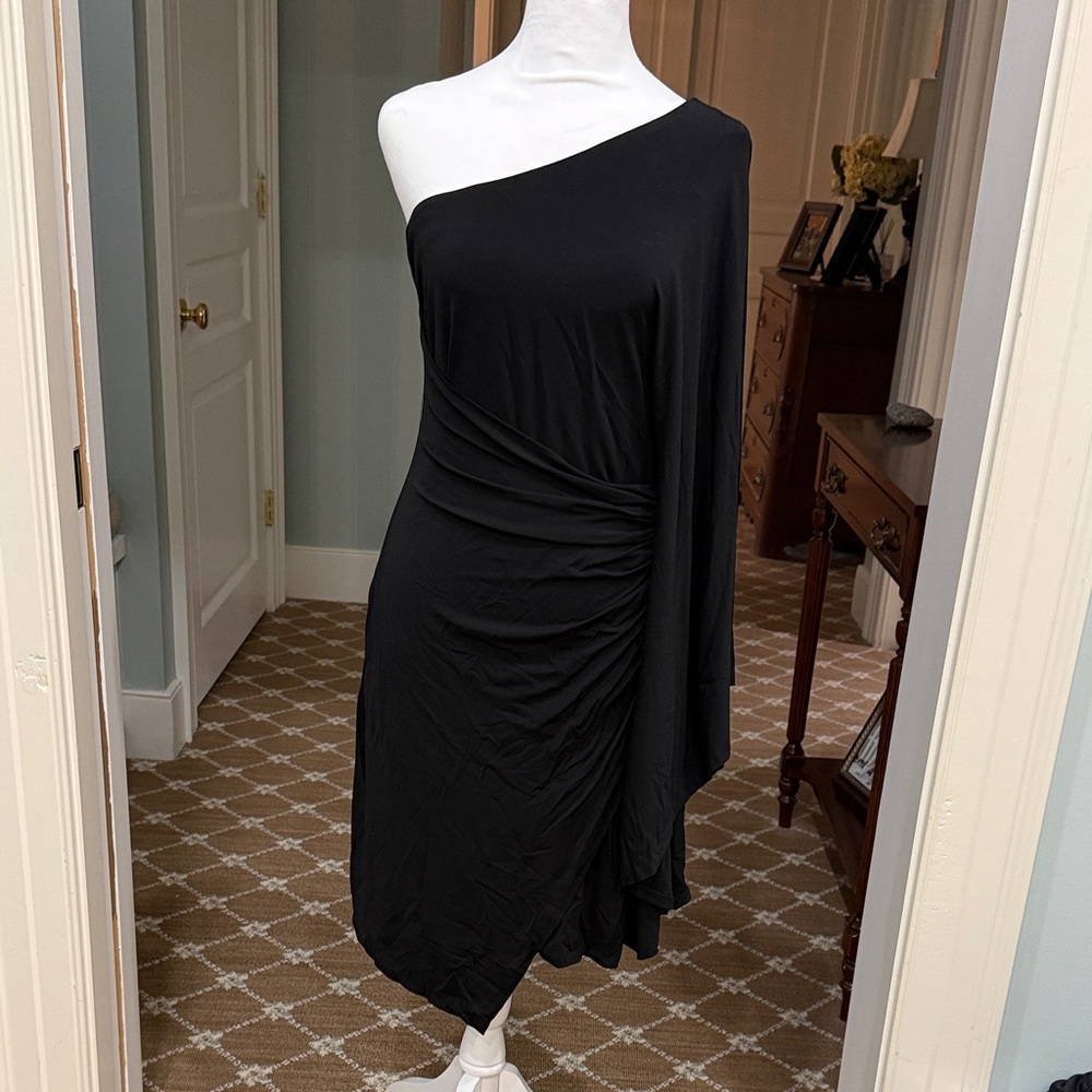 Trina Turk Elegant Black One-Shoulder Dress